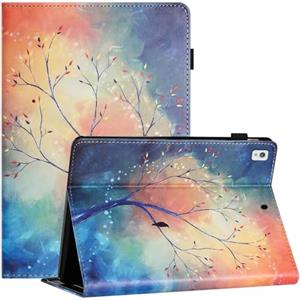 LSPCASA Protettiva Case Per iPad 10.2 / iPad 7th Gen/iPad 8th Gen/iPad 9th Gen PU+TPU Materiale Cover iPad 9 Generazione Con Slot Per Carte Custodia iPad 9 Generazione Albero