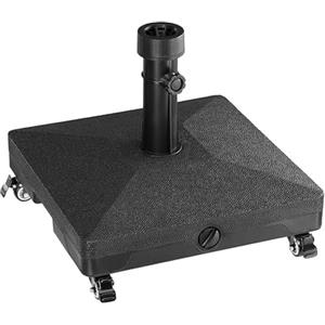 BAKAJI Base per Ombrellone da Giardino Riempibile, 4 Ruote e Freni, Resina Forma Quadrata, Supporto Ombrelloni 38/48mm, capacità 16 Lt di Acqua per Esterno, Bar, Ristoranti (Quadrato con Ruote)