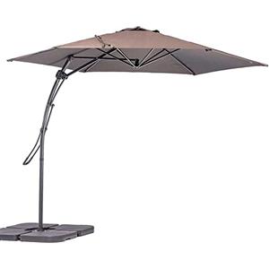 BAKAJI Ombrellone da Giardino Decentrato 3 x 3 Mt Palo in Metallo Chiusura a Leva Base a Croce Sistema Air Vent Arredamento Esterno Gazebo Piscina Giardino Terrazzo Ambienti Esterni (Tortora)