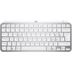Logitech MX Keys Mini Tastiera Illuminata Wireless, Minimal, Compatta, Bluetooth, Retroilluminata, USB-C, Compatibile con Apple macOS, iOS, Windows, Linux, Android, in Metallo - Grigio chiaro