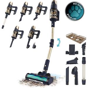 Cecotec Scopa Elettrica Conga Rockstar 9500 Lunar Pet Flex. Massima Potenza di Aspirazione 300AW, Ultra Potenza 780W, 100 min Autonomia, Spazzola HairLess anti-nodi, Tubo Flessibile e Kit Accessori