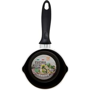 Alluflon Cucina Pentolino con Beccuccio 14 cm, 0.95 Litri, Alluminio Alimentare, Nero