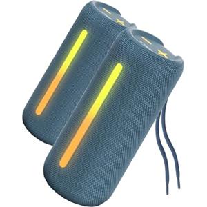 MU LIN cassa bluetooth doccia Portatile Impermeabile cassa bluetooth potente, altoparlante bluetooth portatile, Luce RGB, AUX & Micro SD,BLU 2PZ