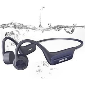 Voistek Cuffie Sportive Conduzione Ossea, Bluetooth 5.4 con IP68 Impermeabili a Prova d'Acqua, Subacquee per Piscina e Nuoto, Memoria 32G con Lettore MP3 Integrato, Auricolari per Surf, Ciclismo