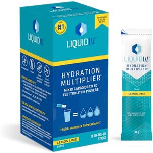 Equilibra Hydration Multiplier Limone - Integratore in polvere con Elettroliti e Vitamine, 10 Stick