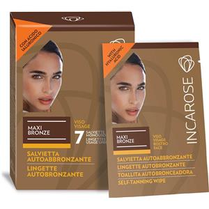 IncaRose Maxi Bronze - 7 Salviette Viso Monouso Autoabbronzanti, per un'abbronzatura Naturale e Uniforme