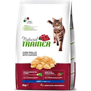 Natural Trainer Gatto Adulto con Pollo Fresco - Alimento Secco Completo da 3 Kg