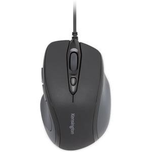 Kensington K72355EU Mouse Pro Fit, Mouse Ottico di Medie Dimensioni con Cavo, 5 Pulsanti e Design Ergonomico per Destrorsi, Connessione Plug & Play, Compatibile con Windows e MacOS, Nero