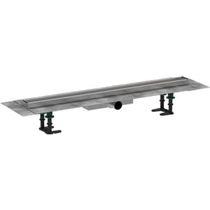 hansgrohe RainDrain Compact - set completo di canalina doccia (incl. set di installazione), canale di scarico piastrellabile 800 mm, installazione piatta, acciaio inox spazzolato