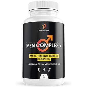 Vyta Naturals Testosterone Uomo - Energia, Prestazioni Fisiche, Vitalità - Con Maca, Tribulus Terrestris, Ginseng Rosso Coreano, L Arginina, Zinco, Vitamine B, D ed E