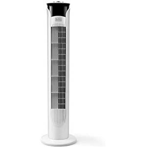 BLACK+DECKER BXEFT47E Ventilatore a Torre Oscillante Silenzioso, Altezza 81 cm, senza Telecomando, 3 Velocità Timer 2 Ore Base Antiscivolo Maniglia di Trasporto Potente Flusso d'Aria, Bianco