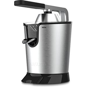 Taurus - Spremiagrumi arancioni Easy Press Legend 600 W INOX | 2 filtri + 2 coni + regolatore polpa elettrica | versamento continuo con leva | antigoccia | smontabile | facile pulizia | senza BPA