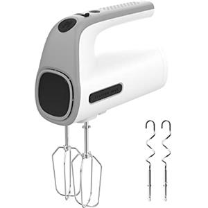 Taurus Station Grey - Impastatrice per dolci, 300 W, 5 velocità, funzione turbo, 2 tipi di fruste: per impastare e frullare, fruste rimovibili, senza BPA, ergonomica