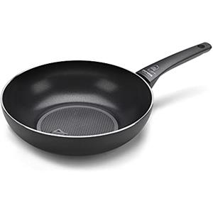 Moneta Recy Wok 28 cm Ricicla 52 Lattine, Net Induction, Nero, Corpo Alluminio 100% Riciclato