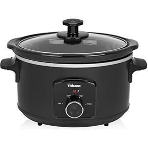Tristar VS-3915 Sistema a Cottura Lenta, Rivestimento in Cerámica, Termostato Regolabile, Nero