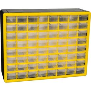 Akro-Mils 10164 - Cassettiera in plastica con 64 cassetti, per l'organizzazione del garage, per riporre Lego, cassetta degli attrezzi per insegnanti, organizer per trucchi e altro, 50 cm di larghezza