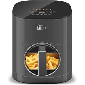 Uten Doppia Resistenza Friggitrice ad Aria con Finestra, Air Fryer XXL, 14 Menu Preimpostati, Avvio Ritardato, Filtro dell'olio, 2 Resistenza Controllare Indipendente, Cibo Senza Capovolgimento