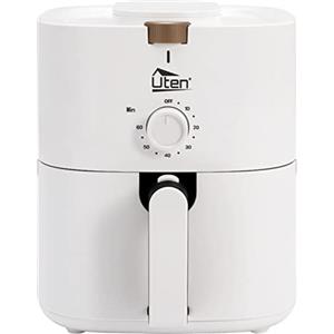 Uten Friggitrice ad Aria 4 Litri, 1500W, Air Fryer Bianca, Riceette PDF, Mini Friggitrice Senza Olio, Adatto Per Appartamenti, 1-5 Persone, Facile da Trasportare, Senza BPA & PFOA