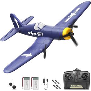 HAWK'S WORK Aereo RC a 3 Canali F4U Corsaro, Elicottero da Guerra Telecomandato Pronto a Volare, Stabilizzatore Giroscopico a 6 Assi a 2.4GHz, Facile da Pilotare per Bambini e Principianti