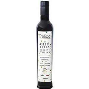 Deliba Olio extravergine di Oliva Italiano, Estratto a Freddo, Olio novello 2022 in Latta da 5 Litri, Olio Evo Delicato dal Fruttato Leggero (500 ML)