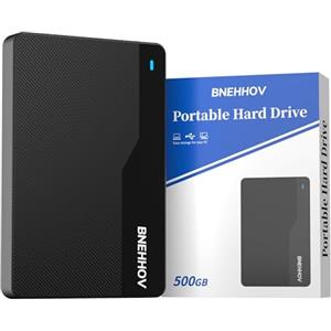 BNEHHOV Hard Disk Esterno 500GB Ultra Slim 2,5 Pollici Portatile USB 3.0 HDD | Disco Rigido Storage Compatibile per PC, Mac, Laptop, Windows, PS4, Xbox, Chromebook, Wii U