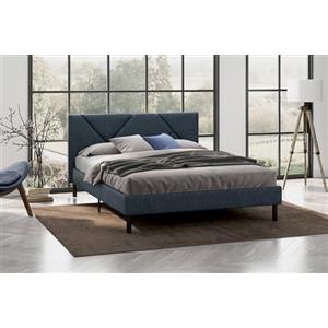 Dmora - Letto matrimoniale Tirino, Sommier per camera da letto, Giroletto per stanza, Struttura porta materasso, Adatto a materasso Cm 160x200, Blu