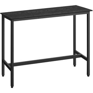 VASAGLE Bar Rettangolare Stretto, Cucina, Tavolo da Pranzo, Telaio in Metallo, 40 x 120 x 90 cm, Facile da Montare, Design Industriale, Ebano e Nero Inchiostro LBT120B56, Black, 120x40x90cm