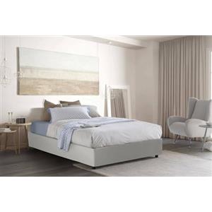 Talamo Italia - Letto matrimoniale Marta, Letto contenitore con rivestimento in ecopelle, 100% Made in Italy, Apertura frontale, adatto per materasso Cm 160x190, Bianco