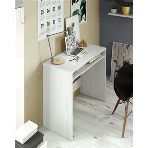 Dmora - Scrivania Portland, Scrittoio lineare con ripiano fisso, Tavolo da studio o ufficio porta PC, 79x43h78 cm, Bianco effetto legno