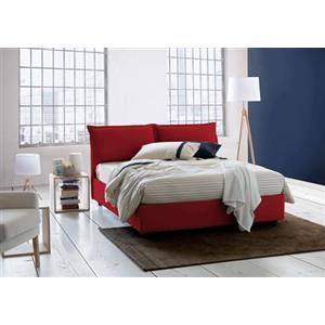 Talamo Italia - Letto alla francese Azzurra, Letto contenitore in tessuto, Apertura frontale, adatto per materasso Cm 140x190, 100% Made in Italy, Grigio