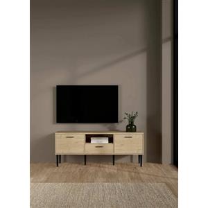 Dmora - Mobile porta TV Honorine, Credenza da soggiorno, Armadio basso per TV, Base parete attrezzata, 147x40 h57 cm, Rovere