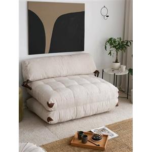 Dmora - Divano Letto 2 posti Dysnomia, Sofà trasformabile, Divanetto per Ospiti, Poltrona Letto, 120x75 h79 cm, Bianco
