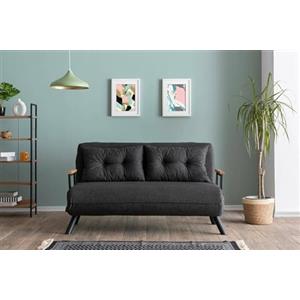 Dmora - Divano Letto 2 posti Merak, Sofà trasformabile, Divanetto per Ospiti, Poltrona Letto, 133x78 h78 cm, Grigio Cenere
