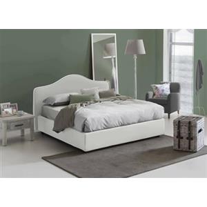 Talamo Italia - Letto matrimoniale Annunziata, Letto contenitore con rivestimento in tessuto, 100% Made in Italy, Apertura frontale, con materasso Cm 160x190 incluso, Grigio