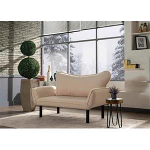 Dmora - Divano Letto 2 posti Aquilonis, Sofà trasformabile, Divanetto per Ospiti, Poltrona Letto, 140x65 h70 cm, Crema
