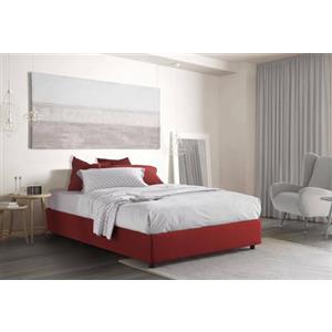Talamo Italia - Letto matrimoniale Elisa, Letto contenitore con rivestimento in tessuto, 100% Made in Italy, Apertura frontale, adatto per materasso Cm 160x190, Bianco