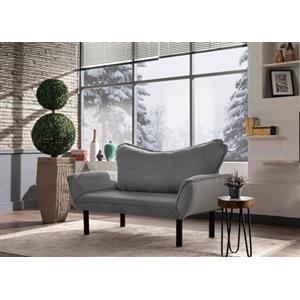 Dmora - Divano Letto 2 posti Aquilonis, Sofà trasformabile, Divanetto per Ospiti, Poltrona Letto, 140x65 h70 cm, Grigio