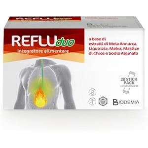 GPP BIODEMIA | Refluduo, Integratore Alimentare per Favorire la Funzione Digestiva, Estratti di Mela Annurca, Liquirizia, Malva, Mastice di Chios e Sodio Alginato, 20 Stick Pack Gusto Liquirizia