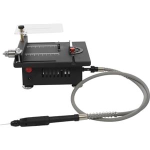 TouTToNG Mini sega circolare da tavolo, 7 marce, 6000 giri/min, multifunzione, 100 W, seghe circolari portatili con più taglienti, strumento per incisione