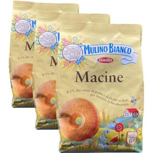 Mulino Bianco Biscotti Frollini Macine con Panna Fresca, Colazione Ricca di Gusto, Senza Olio di Palma, 350 g (Confezione da 3)