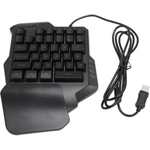 Jectse Tastiera da Gioco con una Sola Mano, Tastiera da Gioco Meccanica con 35 Tasti Programmabili con Poggiapolsi, Retroilluminazione RGB a 7 Colori Tastiera Meccanica Cablata con una