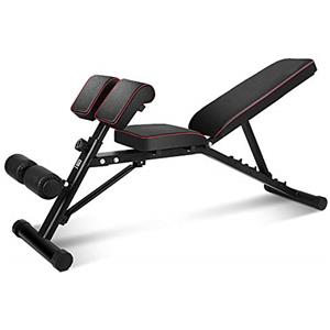 sogesfurniture Panca per Pesi Pieghevole Panca inclinata variabile negativa/Scomparto, Panca Fitness Multifunzione, Trainer Addominale e Schiena, con Schienale Regolabile, BHEU-PSBB004