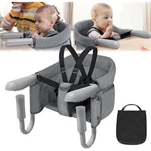 LZQ Seggiolino da tavolo per bambini da 6 a 36 mesi, pieghevole, per tavoli da 2 a 8 cm di spessore (grigio)