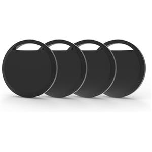 RSH Air Tag 4 Pezzi, Smart Tracker Localizzatore Funziona con Apple Dov'è App (solo iOS), Bluetooth Trova Oggetti per Chiavi/Bagagli/Valigie/Portafogli, Batteria Sostituibile， Nero