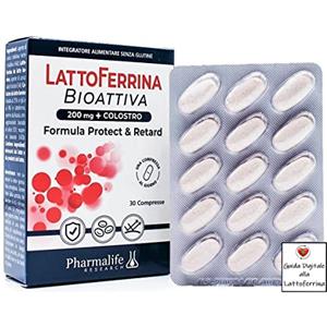 Pharmalife Research s.r.l. Tutto Farmacia LattoFerrina Bioattiva 200mg+ Colostro | Guida Lattoferrin OMAGGIO | Rinforza il Sistema Immunitario | Integratore Alimentare e Antiossidante | Attività Antimicrobica, Battericida