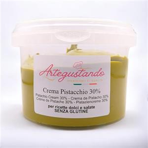 Artegustando-Crema Spalmabile al Pistacchio 30% - Dolce, Senza Glutine, Made in Italy - Per Pasticceria, Dolci e Gelati - Formati 500g, 1kg, 2kg (500g)