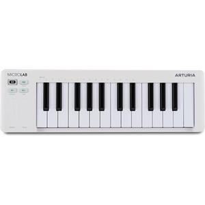 Arturia MicroLab MK3 - Tastiera compatta 25 tasti controller MIDI sensibile alla velocità, Doppia Touch Strip, Modalità Accordi, Ingresso pedale Sustain - Bianco
