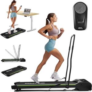 Zipro Walking Pad Lite pieghevole, tapis roulant per casa o ufficio con telecomando, portata massima di 110 kg, velocità da 1 a 6 km/h e motore da 1 CV, mini tapis roulant elettrico con display a LED