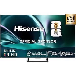 Hisense TV 50 Mini-LED 144Hz 4K 2025 50U72Q, Smart TV VIDAA U8, Dolby Vision IQ, HDR 10+ Adaptive, 144Hz Game Mode PRO, Dolby Atmos 2.1 con Subwoofer, Alexa Built-in, VIDAA Voice, lativù 4K, 50''