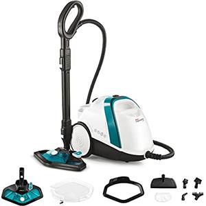Polti Vaporetto Smart 100 T, Pulitore a Vapore con Caldaia ad Alta Pressione 4 Bar, Potenza Max 1500 W, Autonomia Illimitata e Ricarica Continua, 9 Accessori Inclusi, Bianco e Turchese